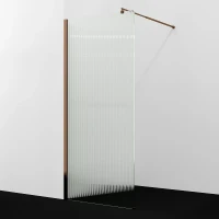 Душевая перегородка WasserKRAFT Rur 100 30W44RG-FL профиль Розовое золото стекло рифленое