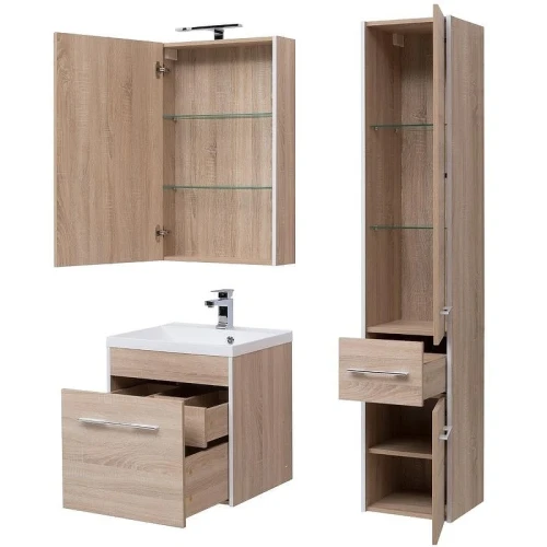 Зеркальный шкаф Aquanet Августа 58 210009 Дуб сонома
