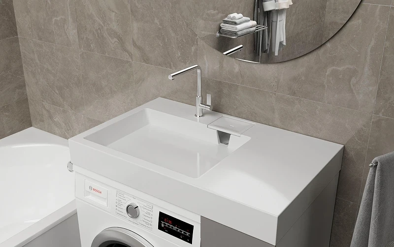 Раковина Stella Polar Солярис 80 L SP-00001892 на стиральную машину цвет Белый