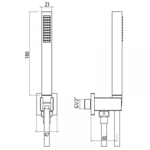 Душевой гарнитур Gattoni Programma Doccia KTQ01/PDNO Черный матовый латунь на стену