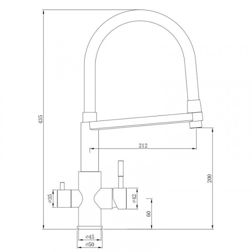 Смеситель для кухни Olive's Balear 13455BL Нержавеющая сталь Серый
