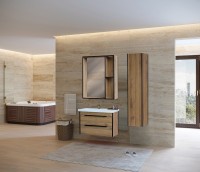 Шкаф пенал Bellezza Бруно 35 L 4622204182496 подвесной Табакко МДФ / ЛДСП