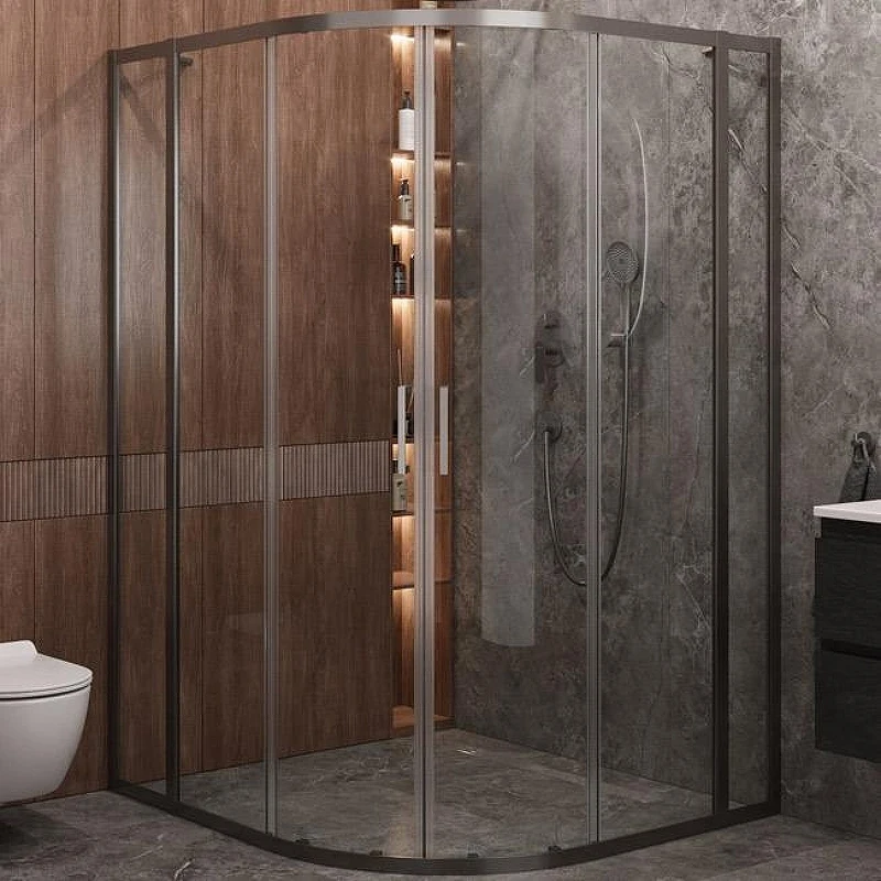 Душевой уголок Cezares Molveno 130x120 MOLVENO-RH-22-130/120-C-GM-IV профиль Оружейная сталь стекло прозрачное