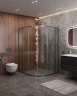 Душевой уголок Cezares Molveno 130x120 MOLVENO-RH-22-130/120-C-GM-IV профиль Оружейная сталь стекло прозрачное