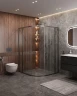 Душевой уголок Cezares Molveno 130x120 MOLVENO-RH-22-130/120-C-GM-IV профиль Оружейная сталь стекло прозрачное