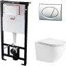 Унитаз с инсталляцией WeltWasser Merzbach 043 GL-WT 10000009939 + Alcaplast Sadromodul AM101/1120-3:1 RU M71-0001 с сиденьем Микролифт и клавишей смыва Хром