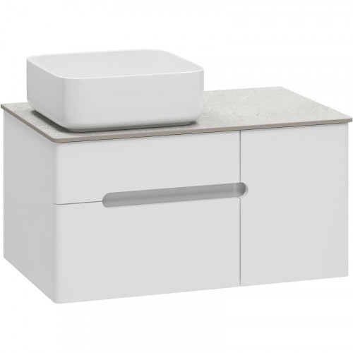 Тумба с раковиной Misty Роял 80 УТ000014961 подвесная Белая матовая