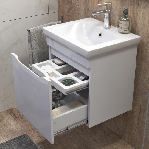 Тумба под раковину Vigo Grani 50 028 подвесная цвет Белый