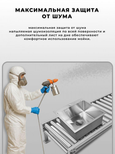 Кухонная мойка Wisent 50 WGS35050/W02-114 цвет Сатин