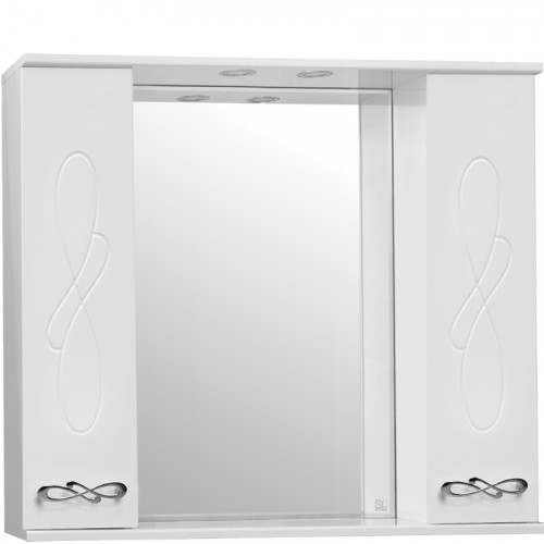 Зеркало со шкафом Style Line Венеция 90 С с подсветкой Белый глянец МДФ / ЛДСП, стекло