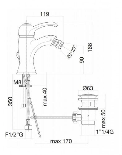 Смеситель для биде Fiore Jafar 47CR5321