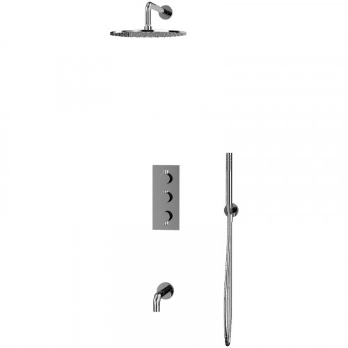 Душевая система Whitecross Y chrome YSET11CR с термостатом Хром латунь встраиваемый