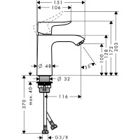 Смеситель для раковины Hansgrohe Metris 31084000 Хром латунь