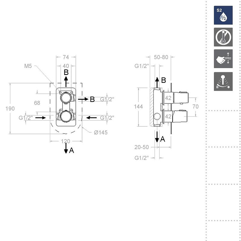 Смеситель для душа Ramonsoler Tzar 341503SNC Никель брашированный