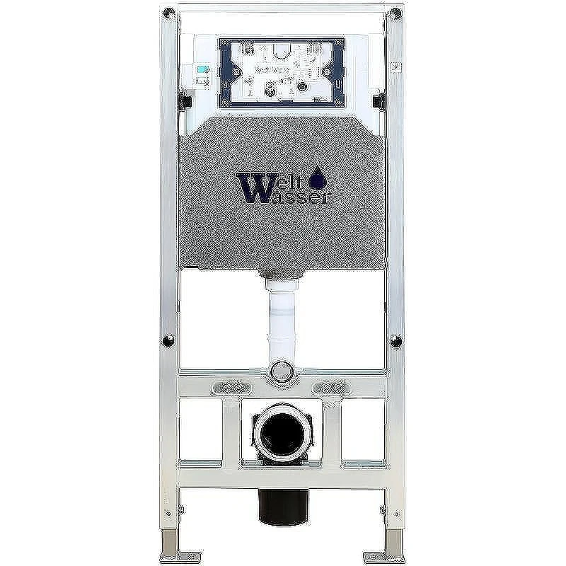 Комплект унитаза с инсталляцией WeltWasser AMBERG 506 ST + GELBACH 043 MT-GR + AMBERG RD-WT 10000012033 цвет Серый матовый с сиденьем Микролифт и клавишей смыва цвет Белый