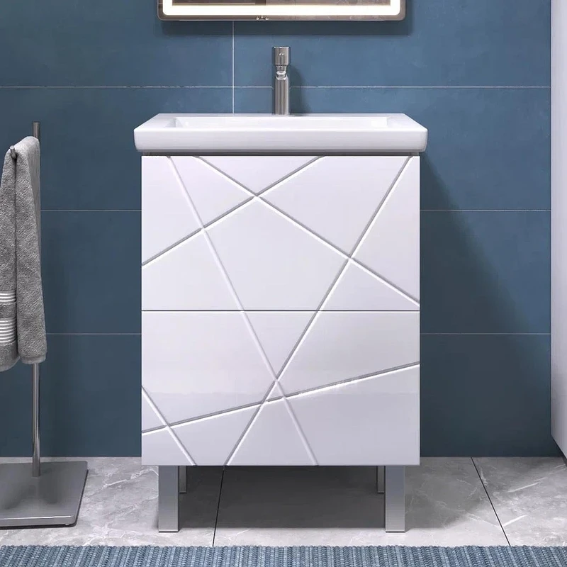 Тумба с раковиной Vigo Geometry 60 015-com цвет Белый