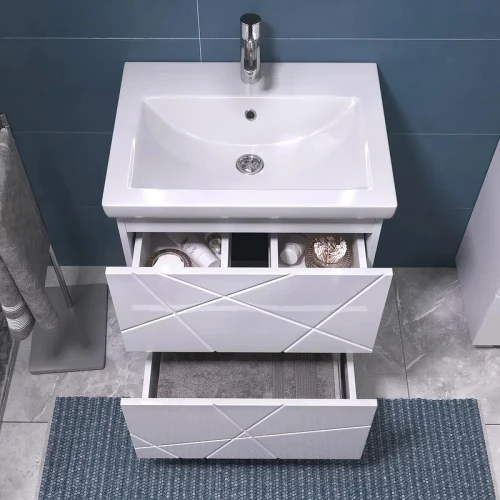 Тумба с раковиной Vigo Geometry 60 015-com цвет Белый