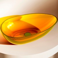 Раковина-чаша Abber Kristall 60 AT2811Amber Желтая полиэфирная смола накладная