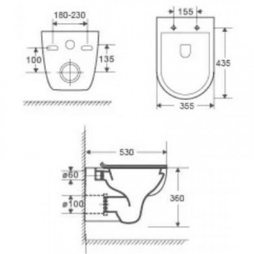 Комплект унитаза с инсталляцией WeltWasser AMBERG 350 + BAARBACH 004 GL-WT + AMBERG RD-WT 10000012287 цвет Белый глянцевый с сиденьем Микролифт и клавишей смыва цвет Белый