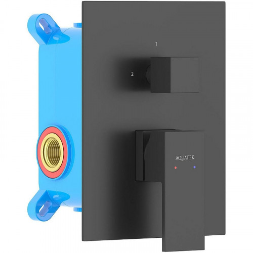 Смеситель для душа Aquatek Либра AQ1646MB Черный матовый латунь встраиваемый