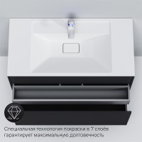 Тумба под раковину AM.PM Inspire V2.0 100 M50AFHX1003GM подвесная Графит матовая МДФ / ЛДСП