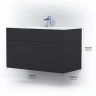 Тумба под раковину AM.PM Inspire V2.0 100 M50AFHX1003GM подвесная Графит матовая МДФ / ЛДСП