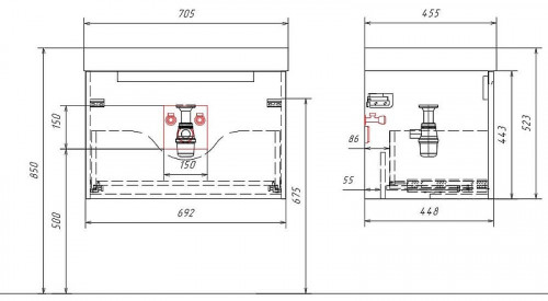 Тумба под раковину Aqwella Vancouver 70 VAN01072N цвет Белый
