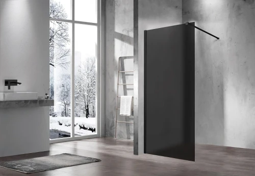 Душевая перегородка Vincea Walk-In 90 VSW-1H900GFB профиль Черный матовый стекло тонированное матовое