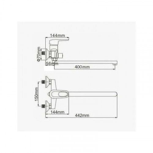 Смеситель для ванны D-Lin D146404-2 универсальный цвет Хром