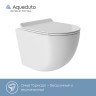 Комплект унитаза с инсталляцией Aqueduto Ovo AQDS007T с сиденьем Микролифт и клавишей смыва Хром фаянс подвесной