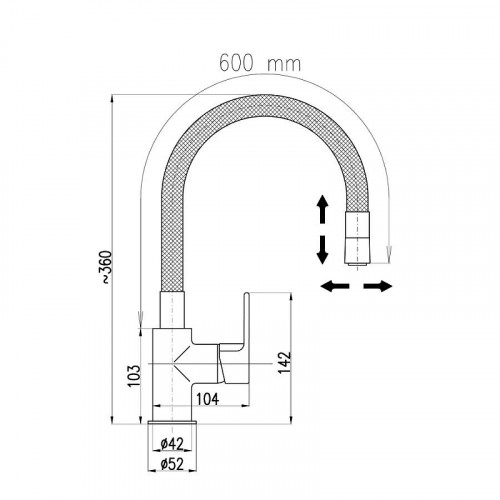 Смеситель для кухни Rav Slezak Colorado CO119.5/11CMATC цвет Черный матовый Хром