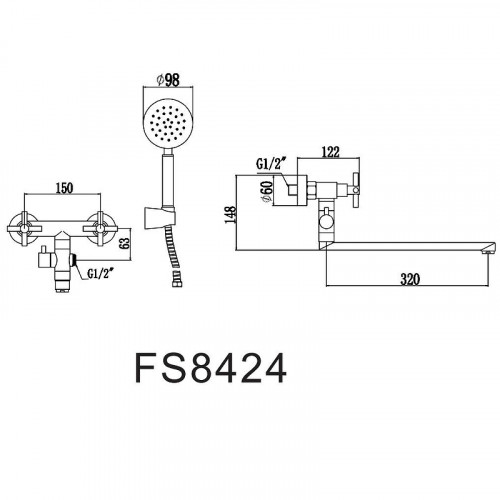 Смеситель для ванны Fmark FS8424 универсальный цвет Сатин