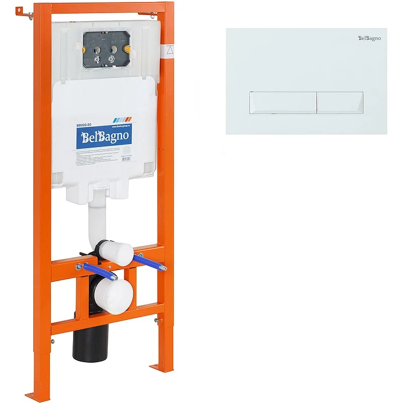 Инсталляция BelBagno BB002-80/BB009-MR-BIANCO с Белой клавишей смыва пластик
