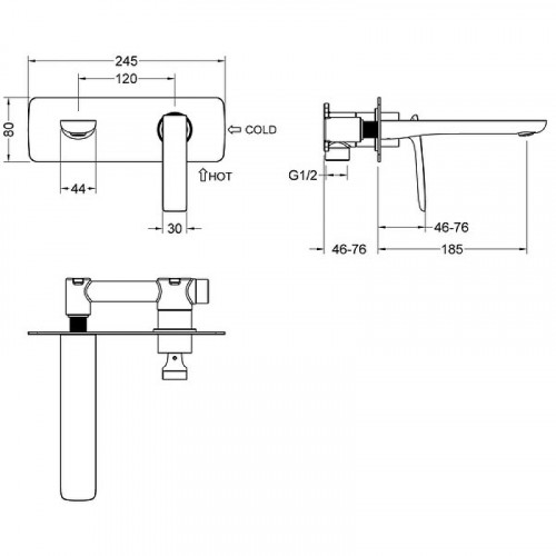 Смеситель для раковины Timo Helmi 4071/03SM Черный встраиваемый