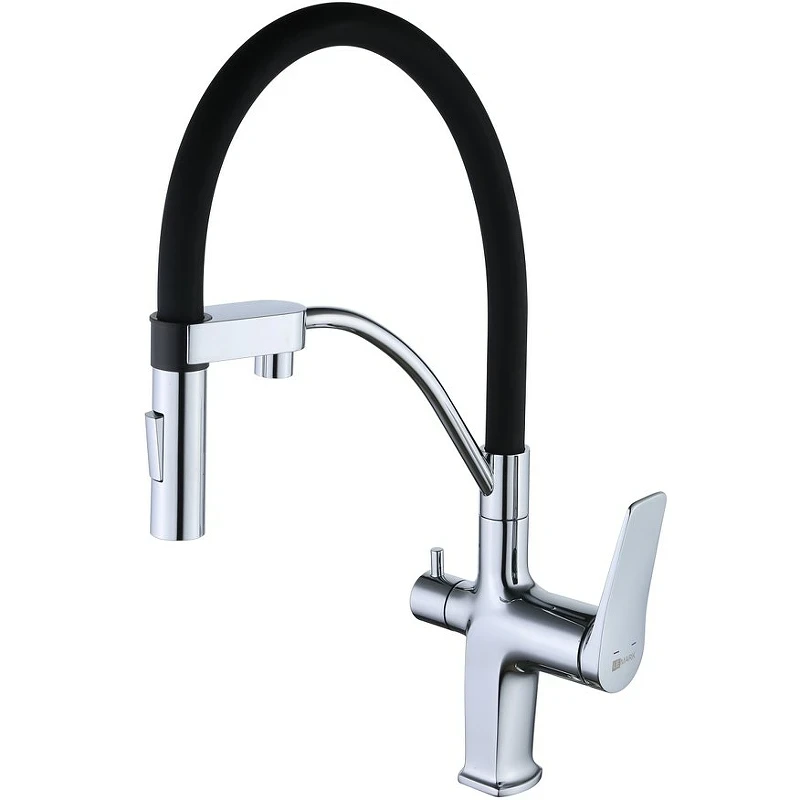 Смеситель для кухни Lemark Comfort LM3074C Хром Черный латунь