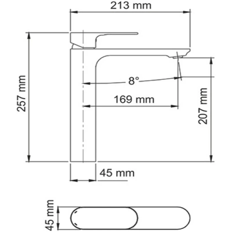 Смеситель для раковины WasserKRAFT Dinkel 5803H Хром латунь