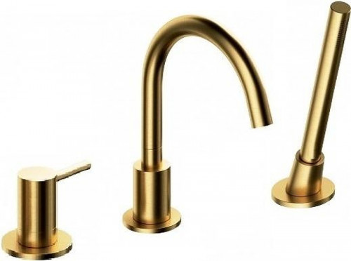 Смеситель на борт ванны Remer Minimal N072BG цвет Золото брашированное