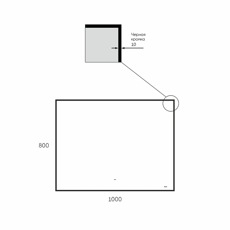 Зеркало Bond Cube 100x80 M36ZE-10080 с подсветкой Черное с бесконтактным выключателем стекло