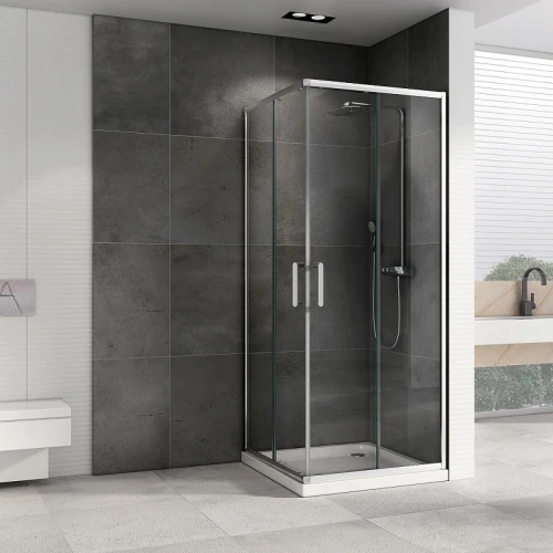 Душевой уголок Abber Schwarzer Diamant 80x80 AG020805 профиль Хром стекло прозрачное