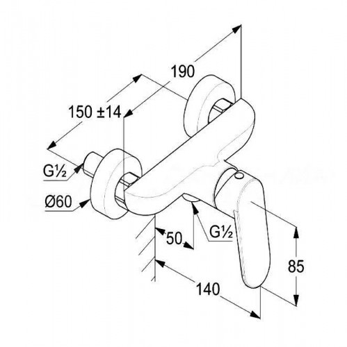 Смеситель для душа Kludi X1 328313975 цвет Черный матовый