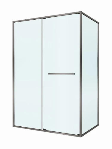 Душевой уголок Cezares Lux 140x100 LUX-AH-FS-11-140/100-C-GM профиль Оружейная сталь стекло прозрачное