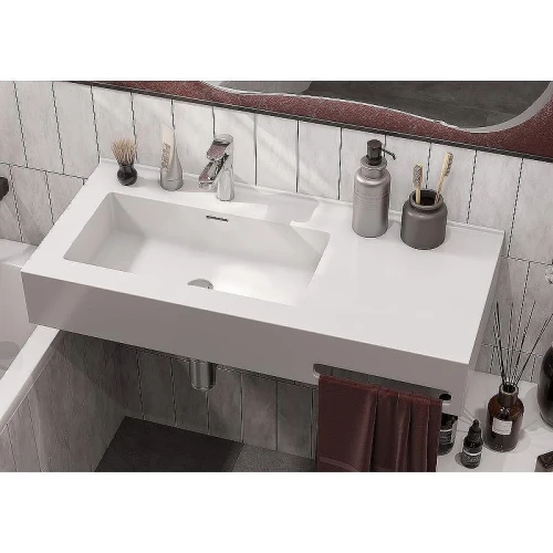 Раковина Aquaton Квадро Про 100 L 1A733331QA01L Белая