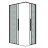 Душевой уголок Grossman Galaxy 100x80 L 300.K33.01.80R10L.21.02 профиль Черный матовый стекло шиншилла