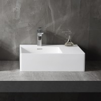 Раковина Abber Stein 56 L AS2644 L Белая матовая искусственный камень (литьевой мрамор) накладная