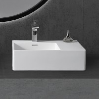 Раковина Abber Stein 56 L AS2644 L Белая матовая искусственный камень (литьевой мрамор) накладная