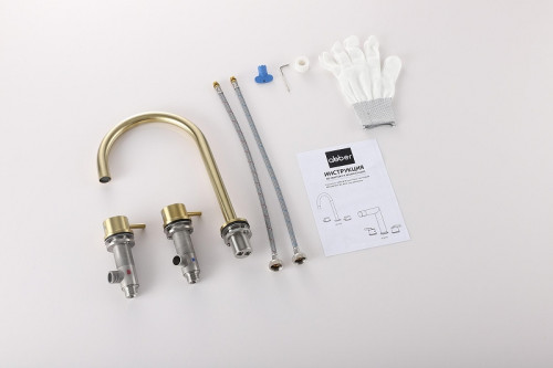 Смеситель для раковины Abber Wasser Kreis 316 AF8108BG-M цвет Золото брашированное