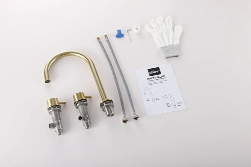 Смеситель для раковины Abber Wasser Kreis 316 AF8108BG-M цвет Золото брашированное