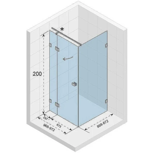Душевой уголок Riho SZ Scandic NXT X203 97х87 L G001059120 (GX00073C1) профиль Хром стекло прозрачное