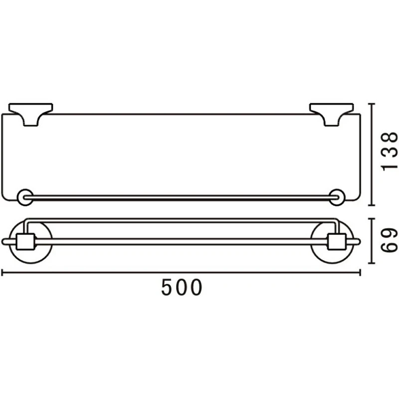 Стеклянная полка Art&Max Bohemia AM-E-4282-Br Бронза