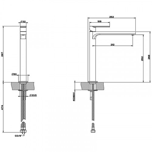 Смеситель для раковины Gessi Emporio Via Manzoni 38609#031 Хром латунь